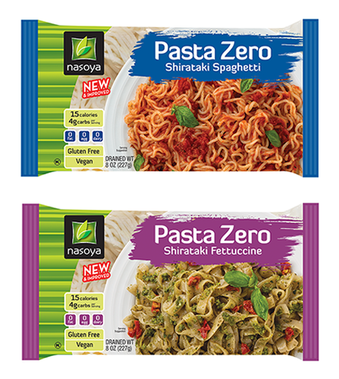 pasta zero packaging, shirataki Fettuccine and spaghetti