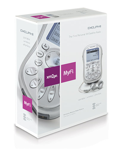 Consumer electronics brand packaging - this system developed for XM Radio and Delphi.