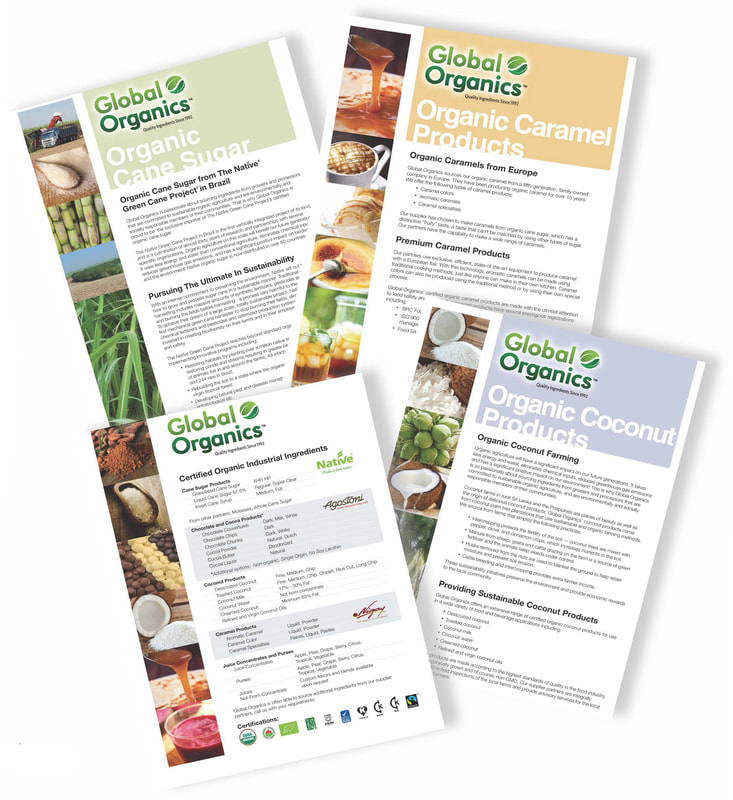 Examples of Global Organics sell sheets