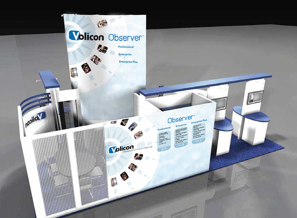The Volicon NAB booth, introducing the new Observer product 